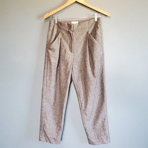 Wilfred Wool Chambery Ankle Crop Trousers Sz 2 Grey Houndstooth Preppy Cashmere